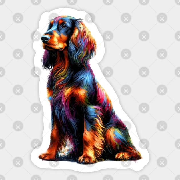 Colorful Deutscher Wachtelhund in Expressive Splash Art Sticker by ArtRUs